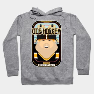 Ice Hockey Black and Yellow - Faceov Puckslapper - Josh version Hoodie